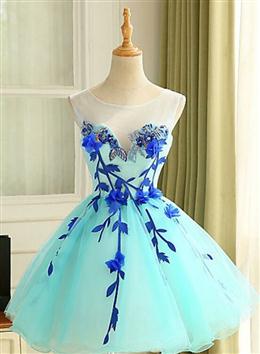 Picture of Lovely Light Blue Homecoming Dresses, Cute Short Party Dresses